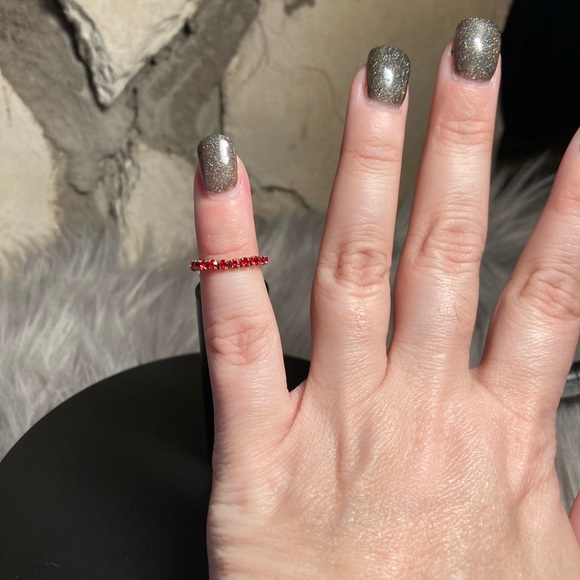 Red Sparkly Pinky, Toe or Child’s Ring - Picture 1 of 3
